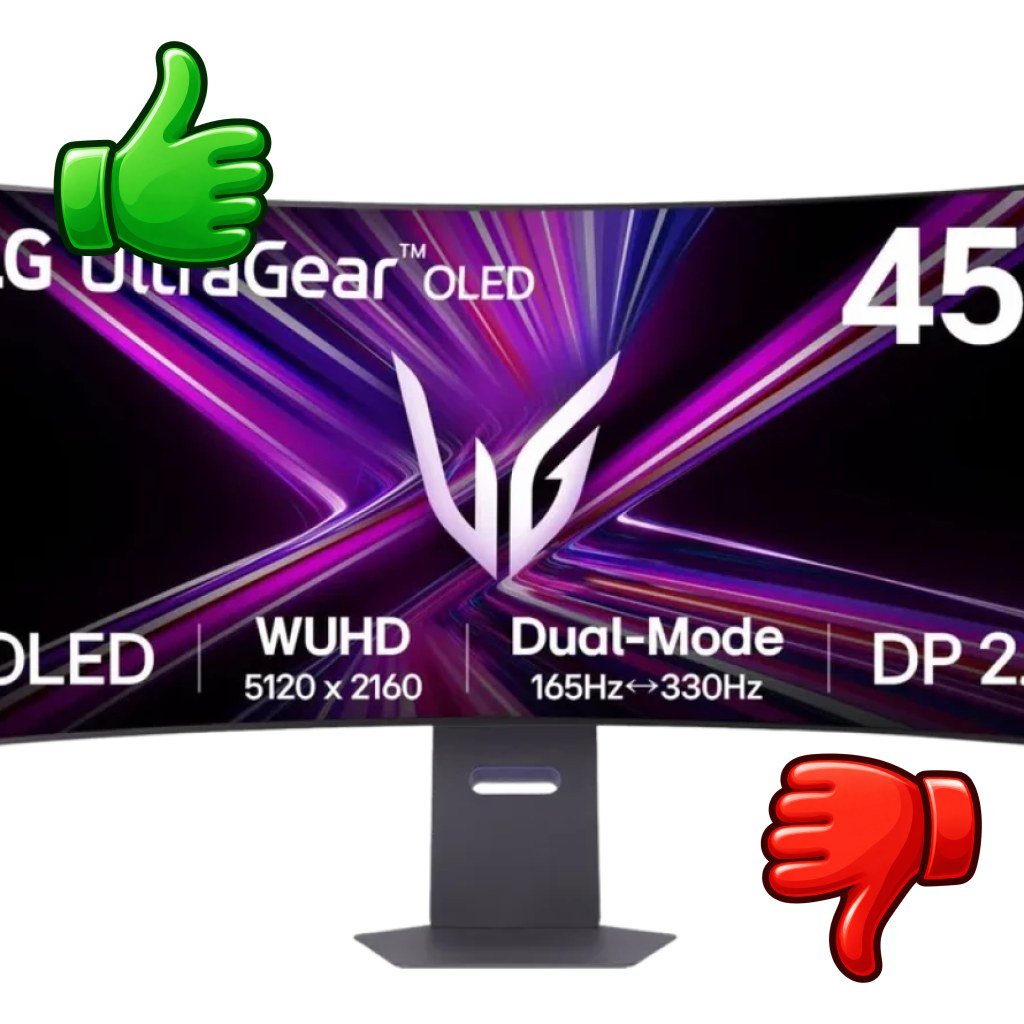 LG UltraGear 45GX950A-B 44.5 OLED UltraWide Dual UltraHD 5K2K 165Hz 0.03ms FreeSync Premium Pro Curva Monitor PC