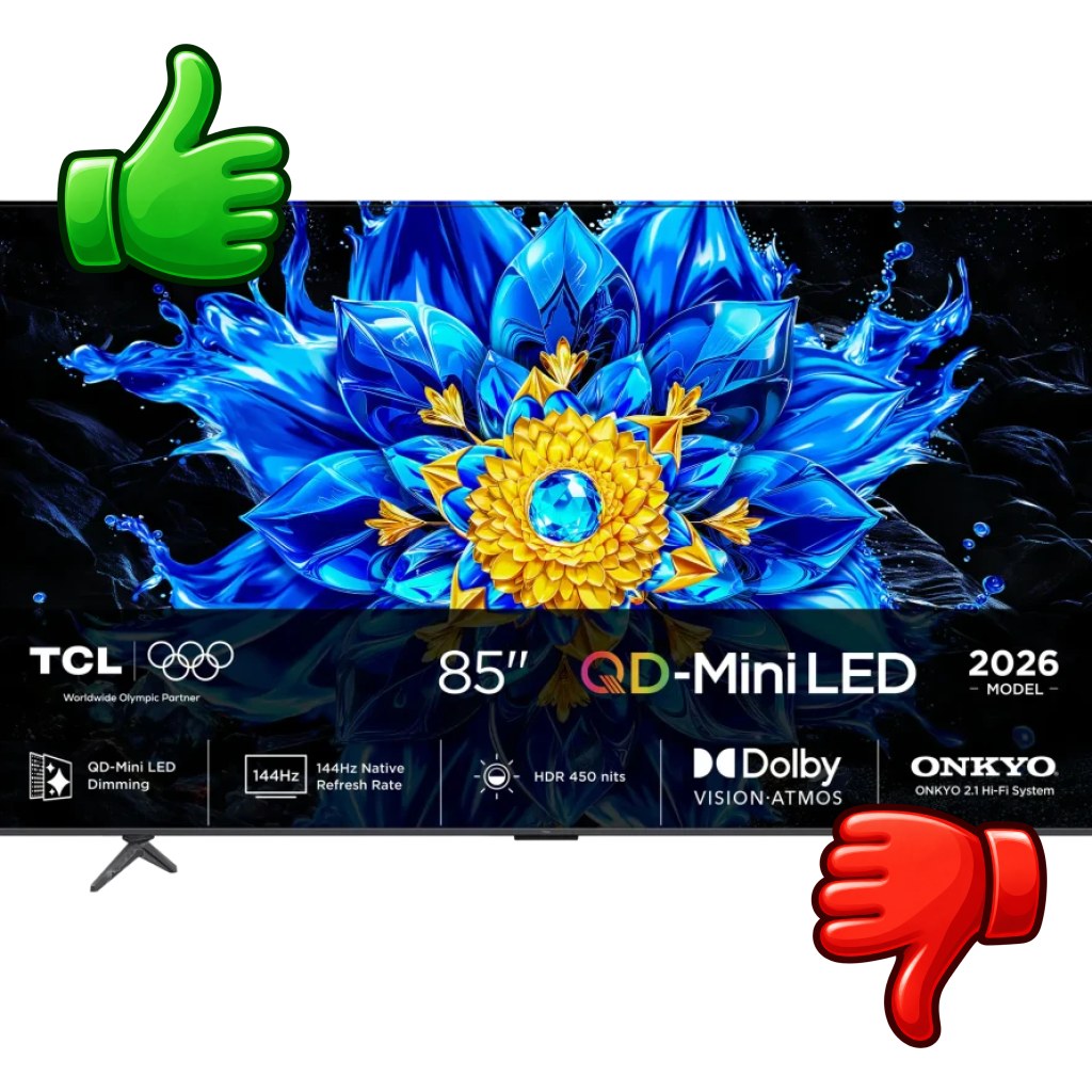 Televisor TCL 85P8L 85 pulgadas QD-Mini LED 144Hz 4K Ultra HD Google TV