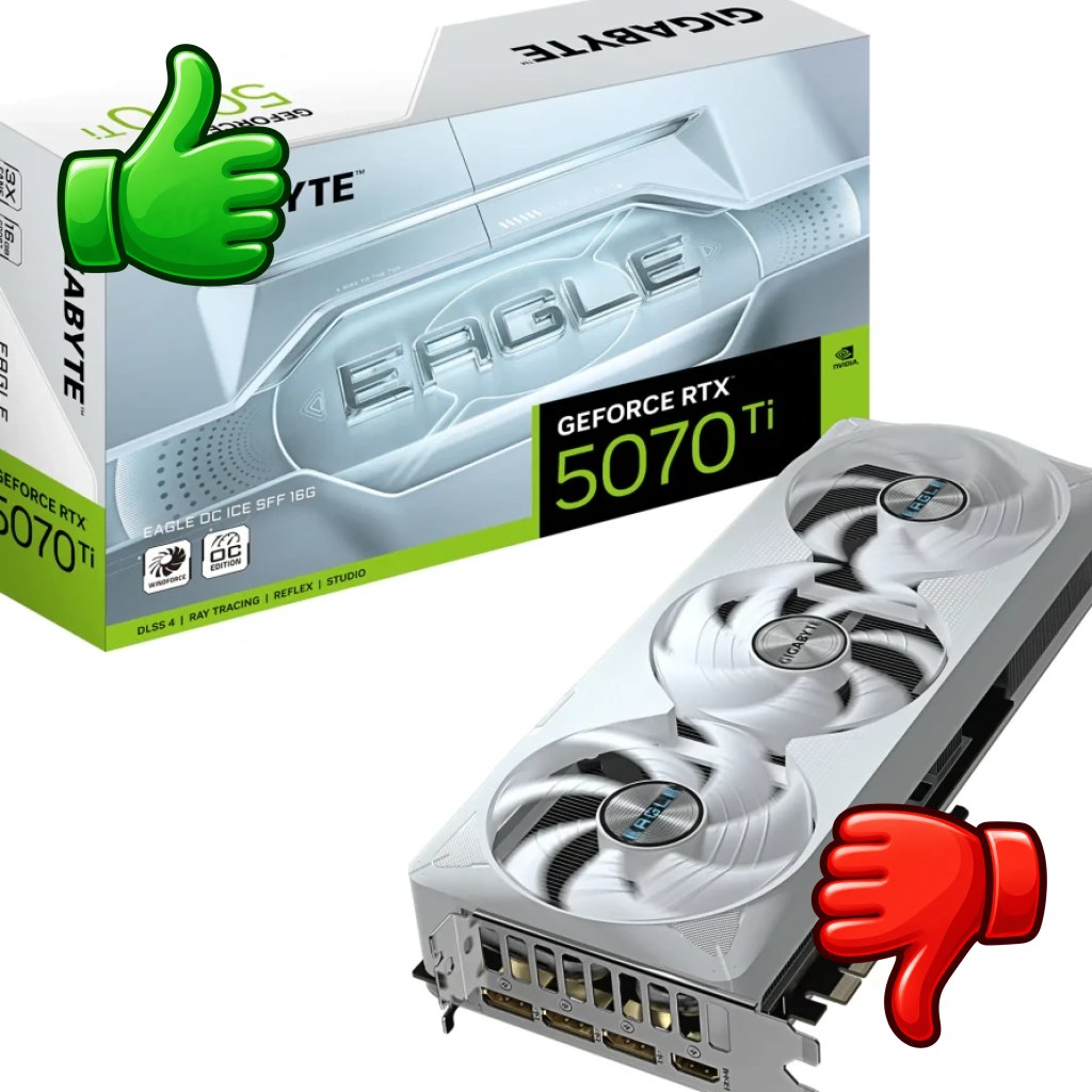 Tarjeta gráfica Gigabyte GeForce RTX 5070 Ti Eagle OC Ice SFF