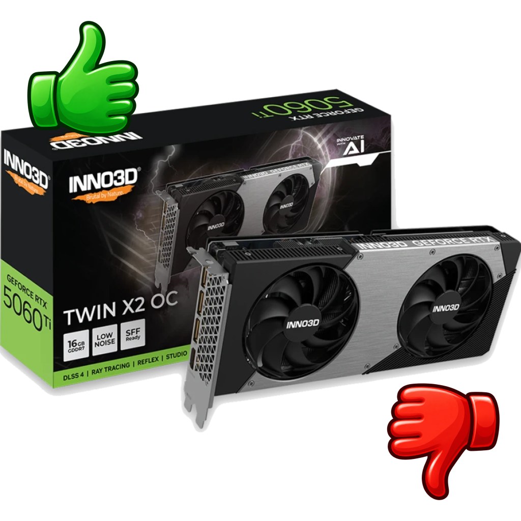 Tarjeta gráfica Inno3D GeForce RTX 5060 Ti TWIN X2 OC 16GB GDDR7