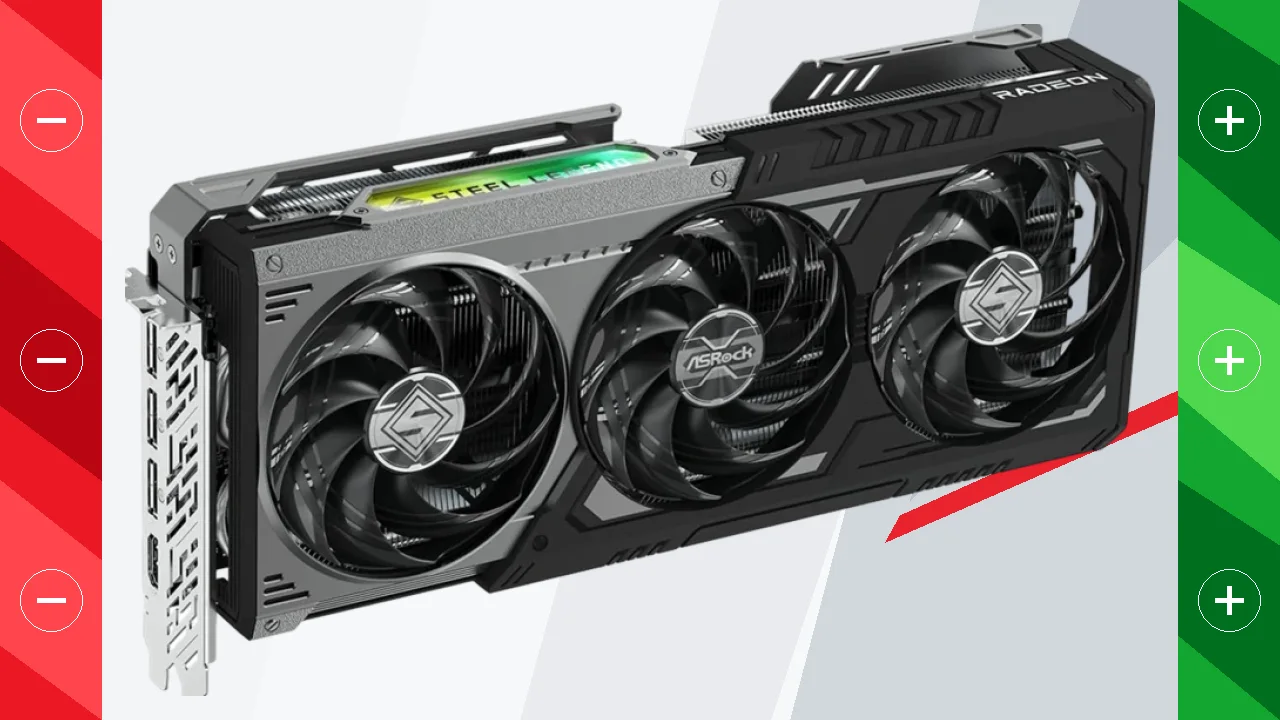 Tarjeta gráfica ASRock Radeon RX 9070 GRE Steel Legend OC