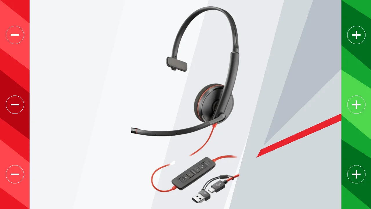 Auriculares Poly Blackwire 3210 Monaural USB-C + Adaptador USB-A Reducción de ruido Diadema Negro 8X214A6