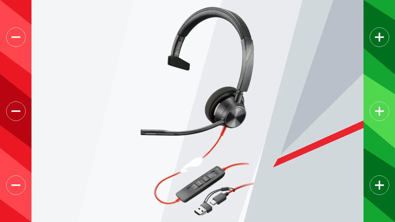 Auriculares Poly Blackwire 3310 Microsoft Teams Diadema Mono USB-C + Adaptador USB-A con Cable Negro