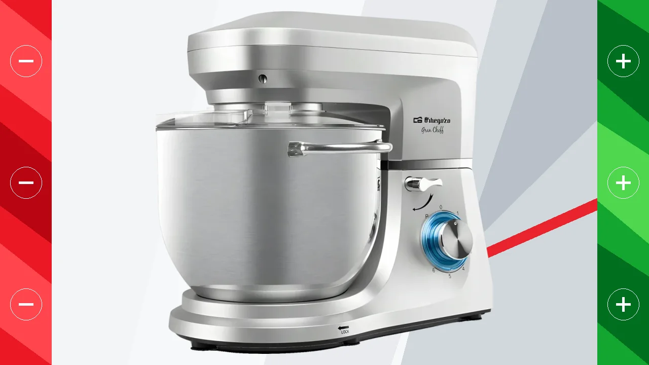 Batidora amasadora Orbegozo 7L 1800W Rotación planetaria Plata AM 8000