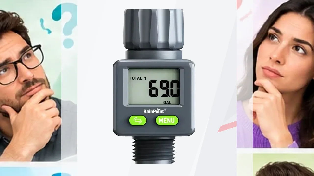 Caudalímetro RainPoint IP54 Caudal y Consumo CR2032 Gris ICS018
