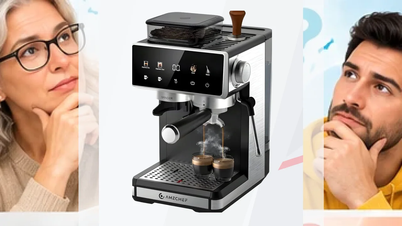 Cafetera Express Amzchef 1,8L Con Molinillo Integrado 20Bar Plata CE-CM5560-SV
