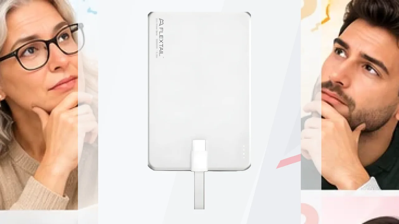 Flextail Zero Power Metal 5000mAh Plata Magnético Cable integrado 5V/1,6A